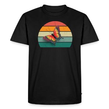 Butterfly Caterpillar Caterpillars Cocoon Fly Flowering - Men's Premium Organic T-Shirt - black - Front - Nico (187cm)