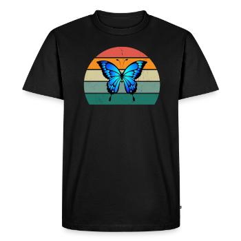 Butterfly Caterpillar Caterpillars Cocoon Fly Flowering - Men's Premium Organic T-Shirt - black - Front - Nico (187cm)