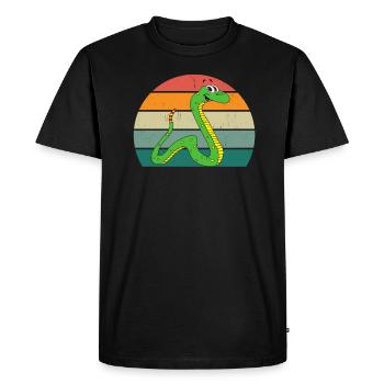 Serpent Boa Reptiles étranglant Serpent Serpent venimeux - T-shirt Premium bio Homme - noir - Devant - Nico (187cm)