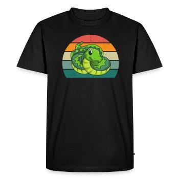 Snake Boa Reptiles Strangling Snake Venomous Snake - Men's Premium Organic T-Shirt - black - Front - Nico (187cm)