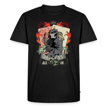 All in Poker Lucky 13 Skull Cadeau - T-shirt Premium bio Homme - noir - Devant - Nico (187cm)