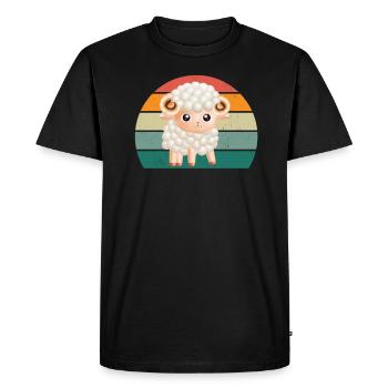 Ovins Troupeau de moutons Chèvres Chèvres Agneau Laine ovine - T-shirt Premium bio Homme - noir - Devant - Nico (187cm)
