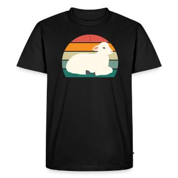 Ovins Troupeau de moutons Chèvres Chèvres Agneau Laine ovine - T-shirt Premium bio Homme - noir - Devant - Nico (187cm)