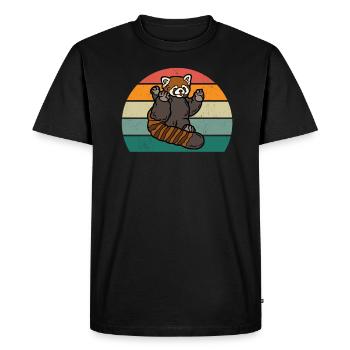 Red Pandas Red Panda Bamboo Asia Red Panda Bear - Men's Premium Organic T-Shirt - black - Front - Nico (187cm)