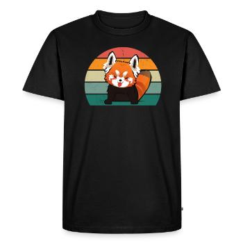 Pandas roux Panda rouge Bambou Asie Panda Rouge Ours - T-shirt Premium bio Homme - noir - Devant - Nico (187cm)