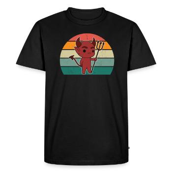 diable satan diabolique enfer peur horreur - T-shirt Premium bio Homme - noir - Devant - Nico (187cm)