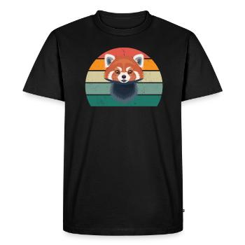 Red Pandas Red Panda Bamboo Asia Red Panda Bear - Men's Premium Organic T-Shirt - black - Front - Nico (187cm)