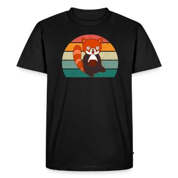 Red Pandas Red Panda Bamboo Asia Red Panda Bear - Men's Premium Organic T-Shirt - black - Front - Nico (187cm)