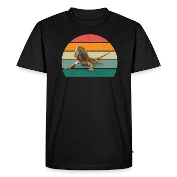 Lizard Lizards Cold-blooded scales Reptiles - Men's Premium Organic T-Shirt - black - Front - Nico (187cm)