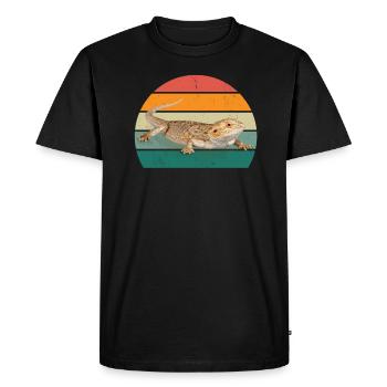 Lézard Lézards Écailles à sang froid Reptiles - T-shirt Premium bio Homme - noir - Devant - Nico (187cm)