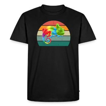 Lizard Lizards Cold-blooded scales Reptiles - Men's Premium Organic T-Shirt - black - Front - Nico (187cm)