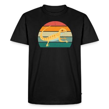 Lizard Lizards Cold-blooded scales Reptiles - Men's Premium Organic T-Shirt - black - Front - Nico (187cm)