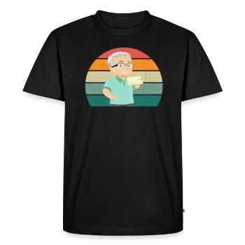 Pensioner, pensioner Pension Pernsionär, Pensionärin - Men's Premium Organic T-Shirt - black - Front - Nico (187cm)