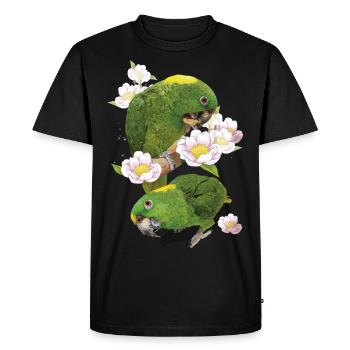 Le perroquet à nuque jaune - T-shirt Premium bio Homme - noir - Devant - Nico (187cm)