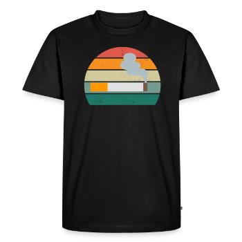 Smoking Smoker Cigarette Cigarillo Smoking - Men's Premium Organic T-Shirt - black - Front - Nico (187cm)
