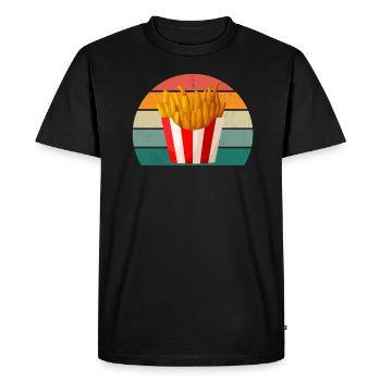 Français frites Friture de pommes de terre - T-shirt Premium bio Homme - noir - Devant - Nico (187cm)