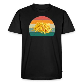Français frites Friture de pommes de terre - T-shirt Premium bio Homme - noir - Devant - Nico (187cm)