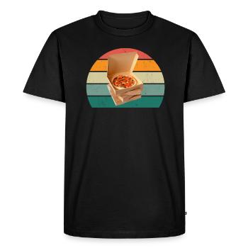 Pizzas Pizzas Salami Jambon Italie Tomate Pizza - T-shirt Premium bio Homme - noir - Devant - Nico (187cm)