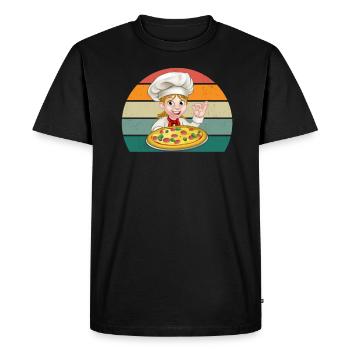 Pizzas Pizzas Salami Ham Italy Tomato Pizza - Men's Premium Organic T-Shirt - black - Front - Nico (187cm)