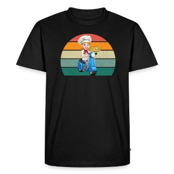 Pizzas Pizzas Salami Jambon Italie Tomate Pizza - T-shirt Premium bio Homme - noir - Devant - Nico (187cm)
