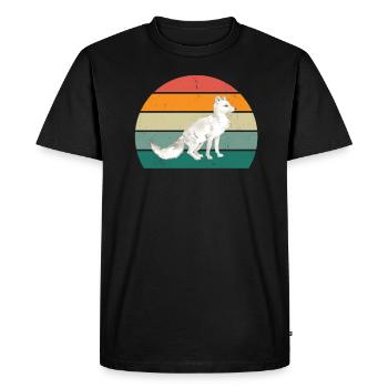 Arctic fox white fox white foxes Polar Cold - Men's Premium Organic T-Shirt - black - Front - Nico (187cm)