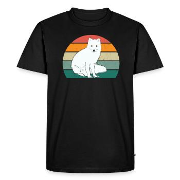 Arctic fox white fox white foxes Polar Cold - Men's Premium Organic T-Shirt - black - Front - Nico (187cm)