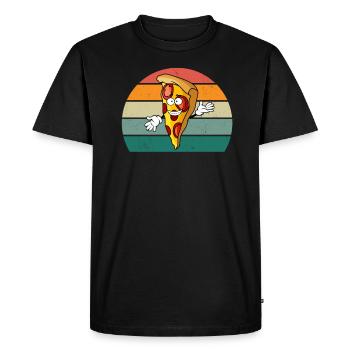 Pizzas Pizzas Salami Jambon Italie Tomate Pizza - T-shirt Premium bio Homme - noir - Devant - Nico (187cm)