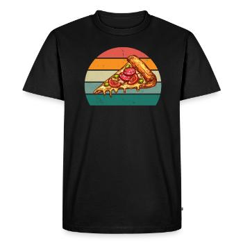 Pizzas Pizzas Salami Ham Italy Tomato Pizza - Men's Premium Organic T-Shirt - black - Front - Nico (187cm)