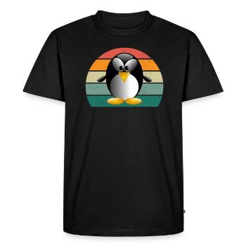 Pingouin Pôle Sud Antarctique Empereur Manchot Gentoo Pingouin - T-shirt Premium bio Homme - noir - Devant - Nico (187cm)