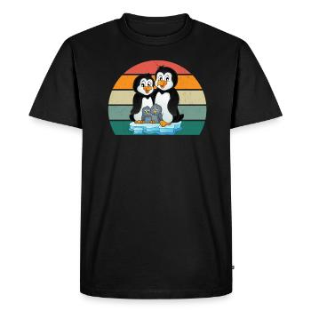 Pingouin Pôle Sud Antarctique Empereur Manchot Gentoo Pingouin - T-shirt Premium bio Homme - noir - Devant - Nico (187cm)