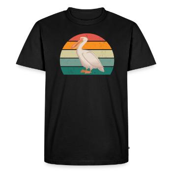 Pélicans Grand bec Oiseau Mouche Pélican - T-shirt Premium bio Homme - noir - Devant - Nico (187cm)