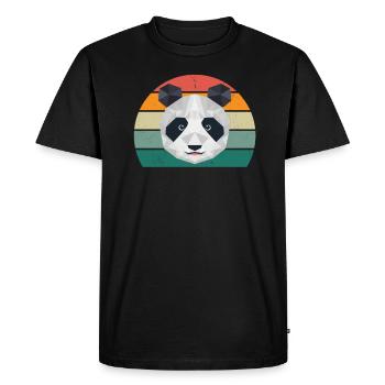 Panda Panda Ours Panda Ours Feuilles de bambou Panda - T-shirt Premium bio Homme - noir - Devant - Nico (187cm)