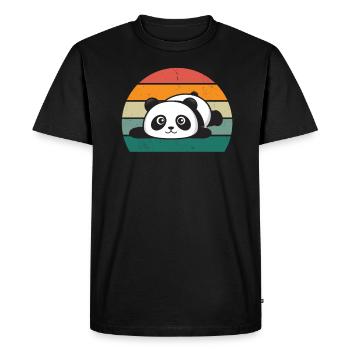 Pandas Panda Bear, Pandas Bambou, Feuilles de bambou - T-shirt Premium bio Homme - noir - Devant - Nico (187cm)