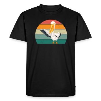 Pélicans Grand bec Oiseau Mouche Pélican - T-shirt Premium bio Homme - noir - Devant - Nico (187cm)