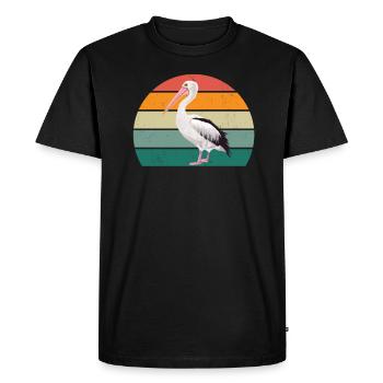 Pelicans Large Beak Bird Fly Pelican - Men's Premium Organic T-Shirt - black - Front - Nico (187cm)