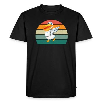 Pélicans Grand bec Oiseau Mouche Pélican - T-shirt Premium bio Homme - noir - Devant - Nico (187cm)