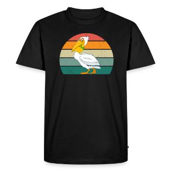 Pelicans Large Beak Bird Fly Pelican - Men's Premium Organic T-Shirt - black - Front - Nico (187cm)