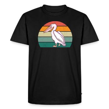 Pelicans Large Beak Bird Fly Pelican - Men's Premium Organic T-Shirt - black - Front - Nico (187cm)