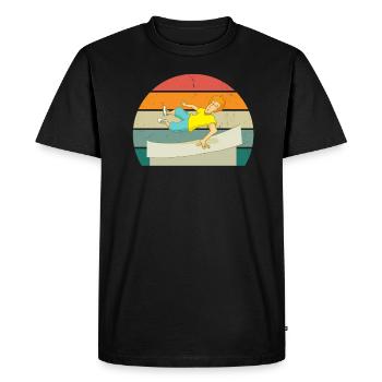 Parkour Runner Parkour Runner Obstacle Ninja - Men's Premium Organic T-Shirt - black - Front - Nico (187cm)