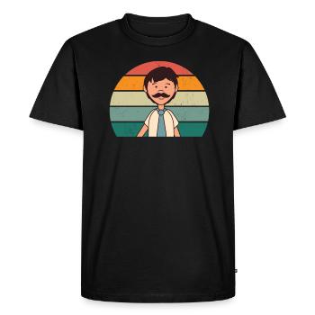 Papa Father Fathers Producer Additional Papa Bonus Father - Men's Premium Organic T-Shirt - black - Front - Nico (187cm)