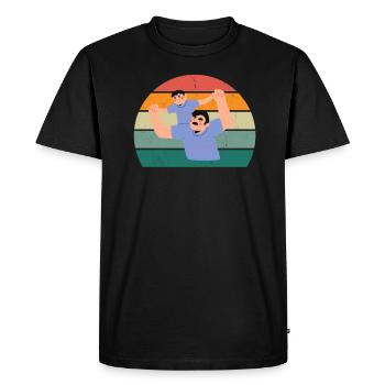 Papa Father Fathers Producer Additional Papa Bonus Father - Men's Premium Organic T-Shirt - black - Front - Nico (187cm)