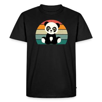 Panda Panda Ours Panda Ours Feuilles de bambou Panda - T-shirt Premium bio Homme - noir - Devant - Nico (187cm)