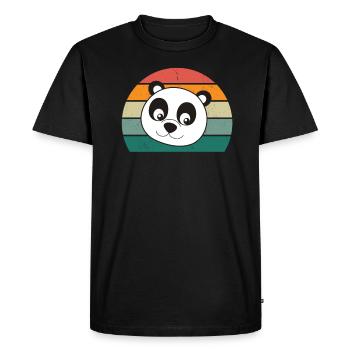 Panda Panda Ours Panda Ours Feuilles de bambou Panda - T-shirt Premium bio Homme - noir - Devant - Nico (187cm)
