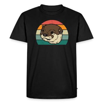 Loutre géante naine Loutre Loutre Loutre Loutre Loutre - T-shirt Premium bio Homme - noir - Devant - Nico (187cm)