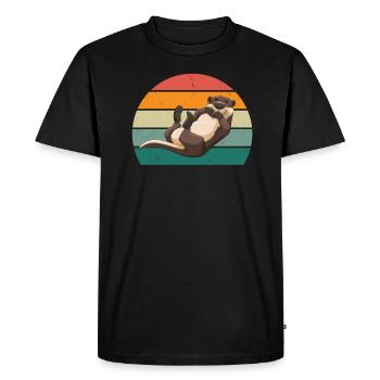 Loutre géante naine Loutre Loutre Loutre Loutre Loutre - T-shirt Premium bio Homme - noir - Devant - Nico (187cm)