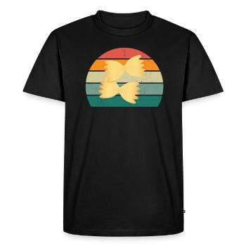 Pâtes Spagehtti Farfalle Pâte Céréales - T-shirt Premium bio Homme - noir - Devant - Nico (187cm)