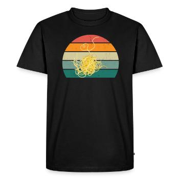 Pâtes Spagehtti Farfalle Pâte Céréales - T-shirt Premium bio Homme - noir - Devant - Nico (187cm)