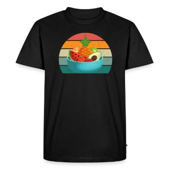 Fruits Fruits Fraise Melon Orange Cerise - T-shirt Premium bio Homme - noir - Devant - Nico (187cm)