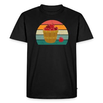 Fruits Fruits Fraise Melon Orange Cerise - T-shirt Premium bio Homme - noir - Devant - Nico (187cm)