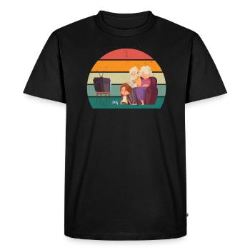 Grand-père Opi Grand-père, grand-mère Grands-parents Petits-enfants Grand-mère - T-shirt Premium bio Homme - noir - Devant - Nico (187cm)